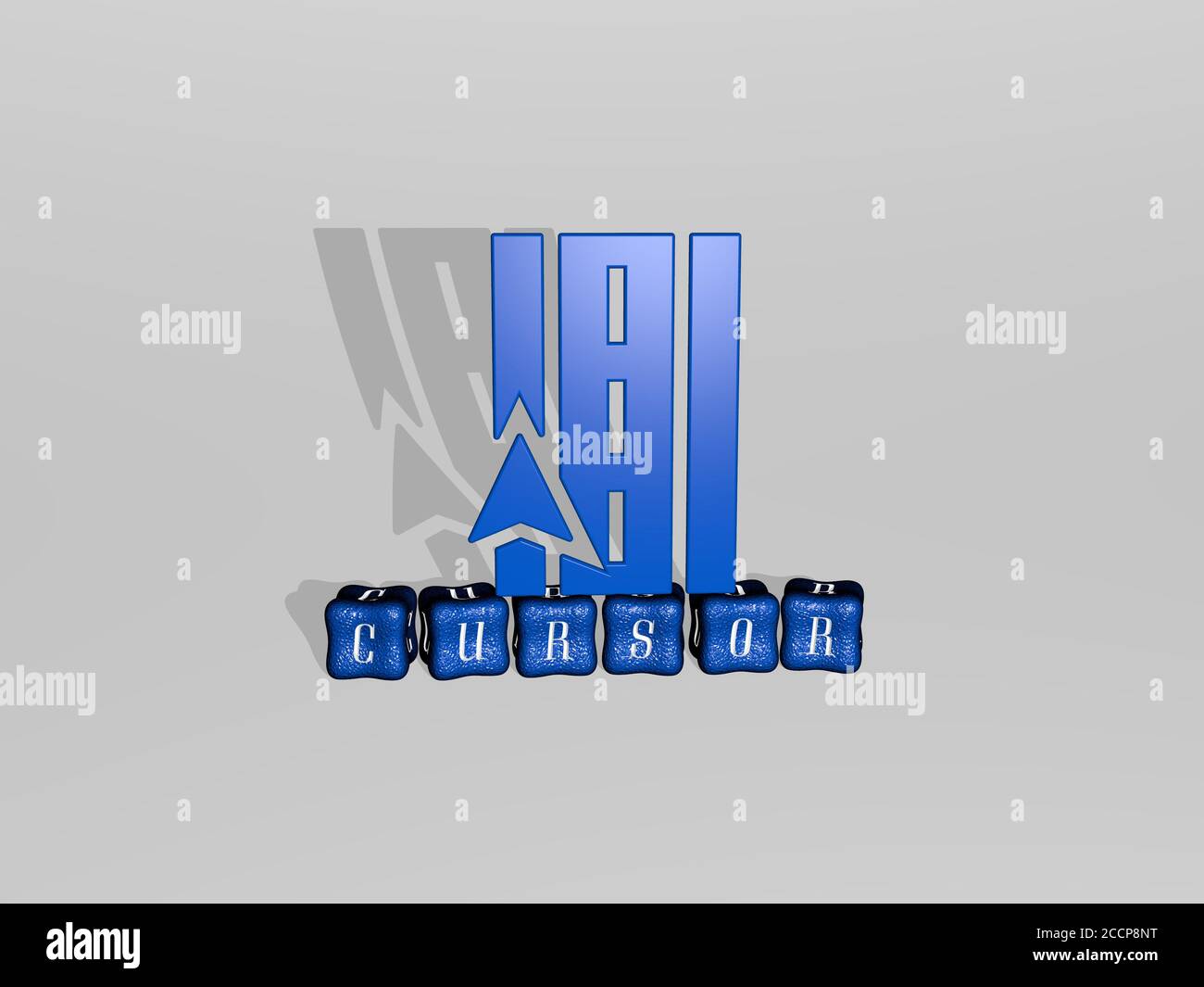CURSOR 3D icon on cubic text, 3D illustration Stock Photo - Alamy