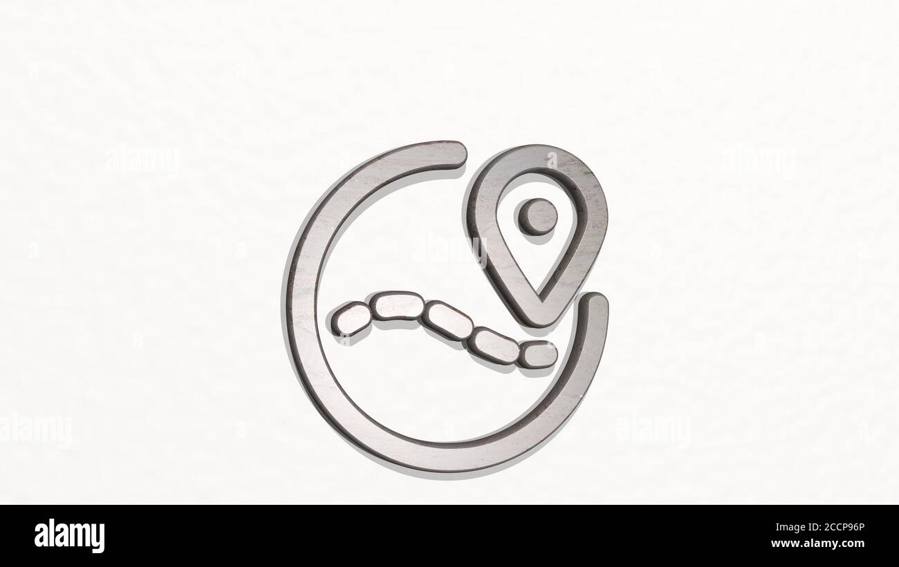 TRIP ROAD CIRCLE 3D icon on the wall, 3D illustration Stock Photo Alamy