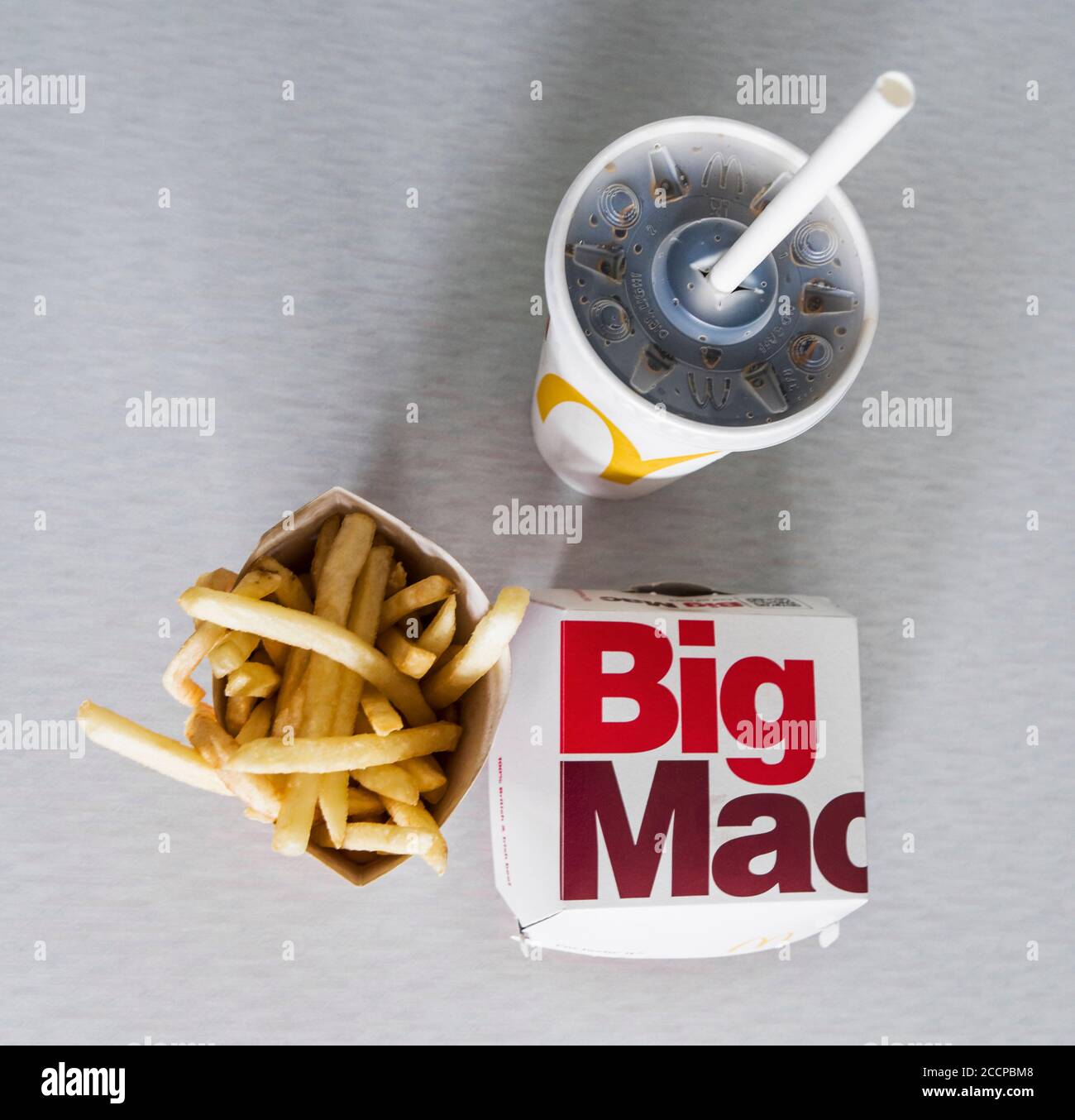 Big mac with coke and fries Stock Photo