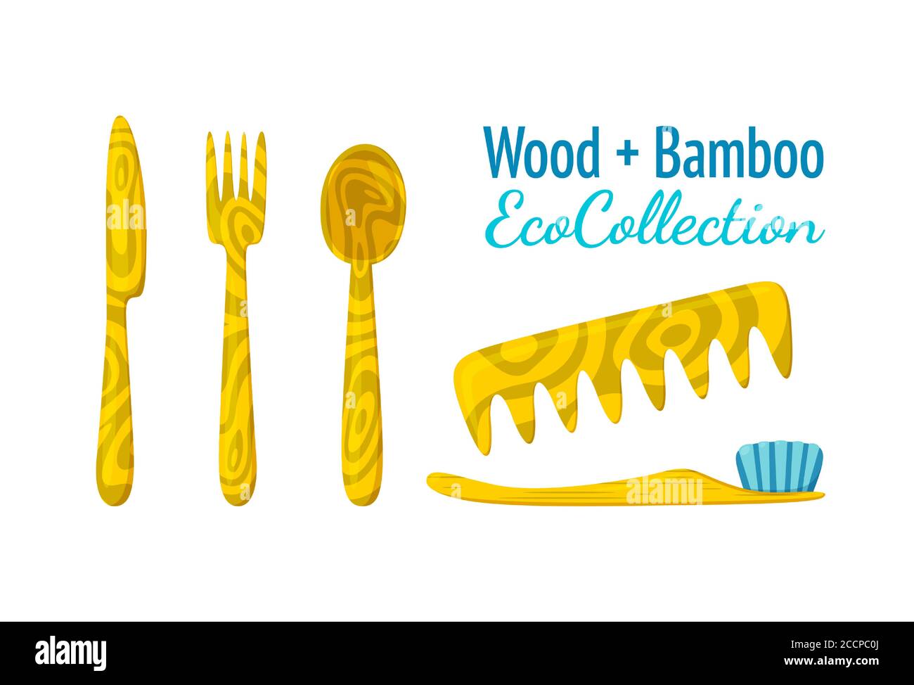 Wood and bamboo eco collection. Ecological substitute for plastic knife ...