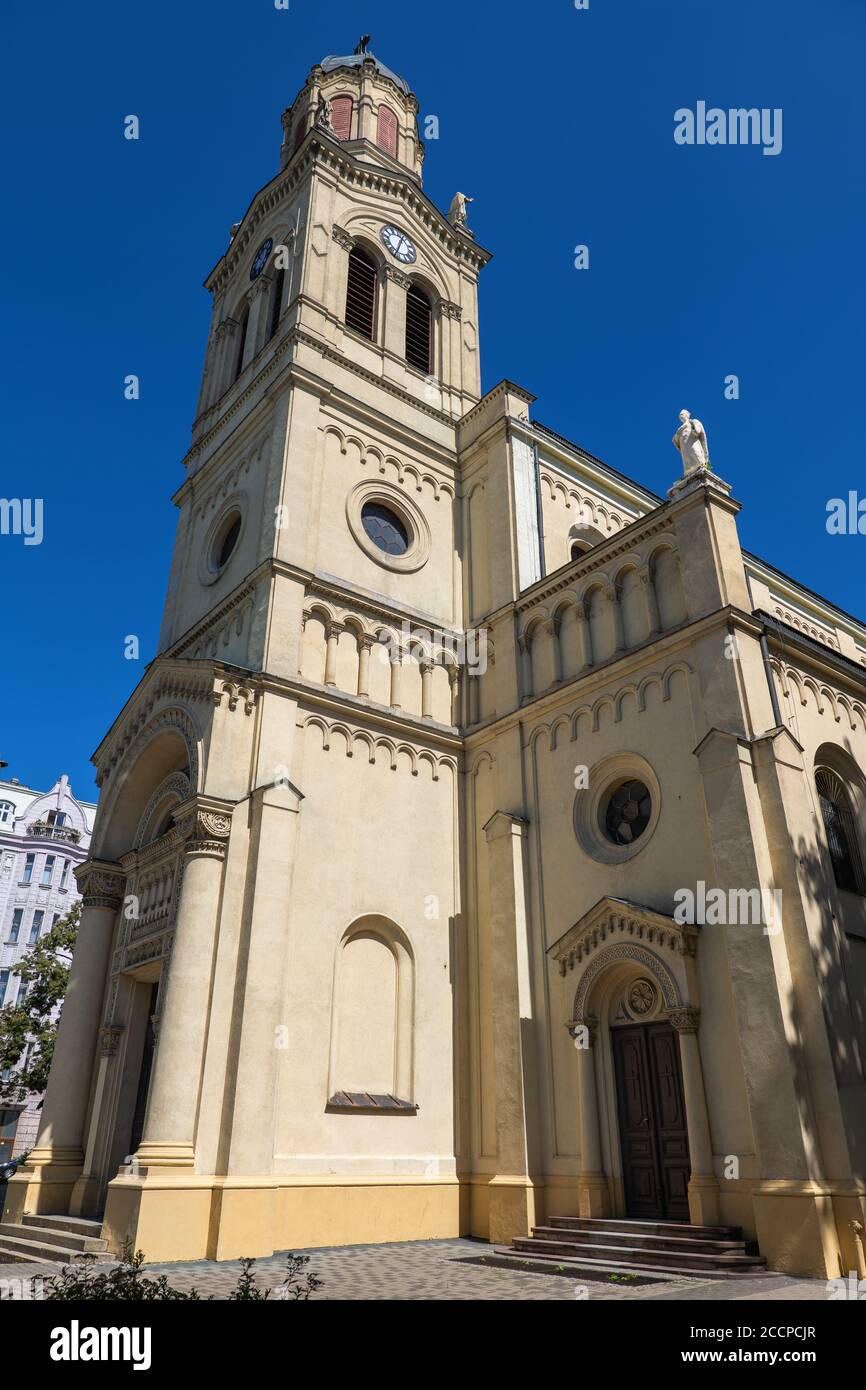 Church of the Exaltation of the Holy Cross in Lodz, Poland, Stock Photo