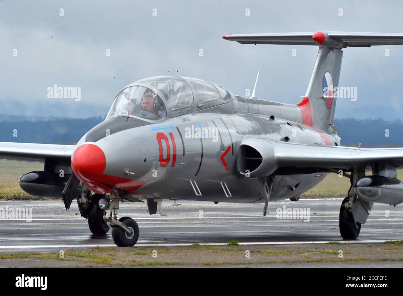 Aero L-29 Delfin (Dolphin) is seen during the two-day airshow in Cheb, Czech Republic, on August 22, 2020. (CTK Photo/Slavomir Kubes) Stock Photo