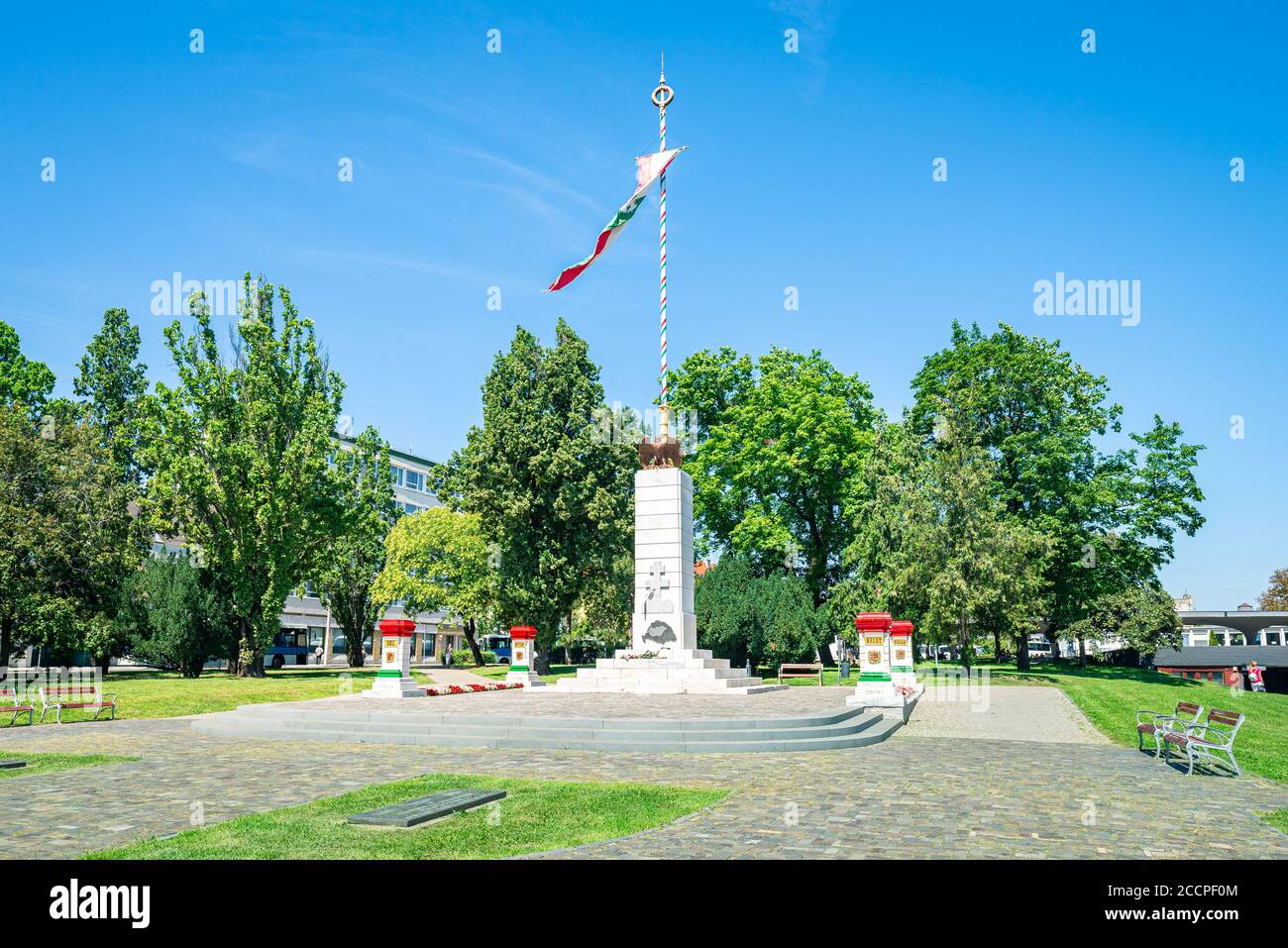 Trianon monument which symbolizes the 100th anniversary of the end of the First World War and the tragic division of Hungary's borders. Stock Photo