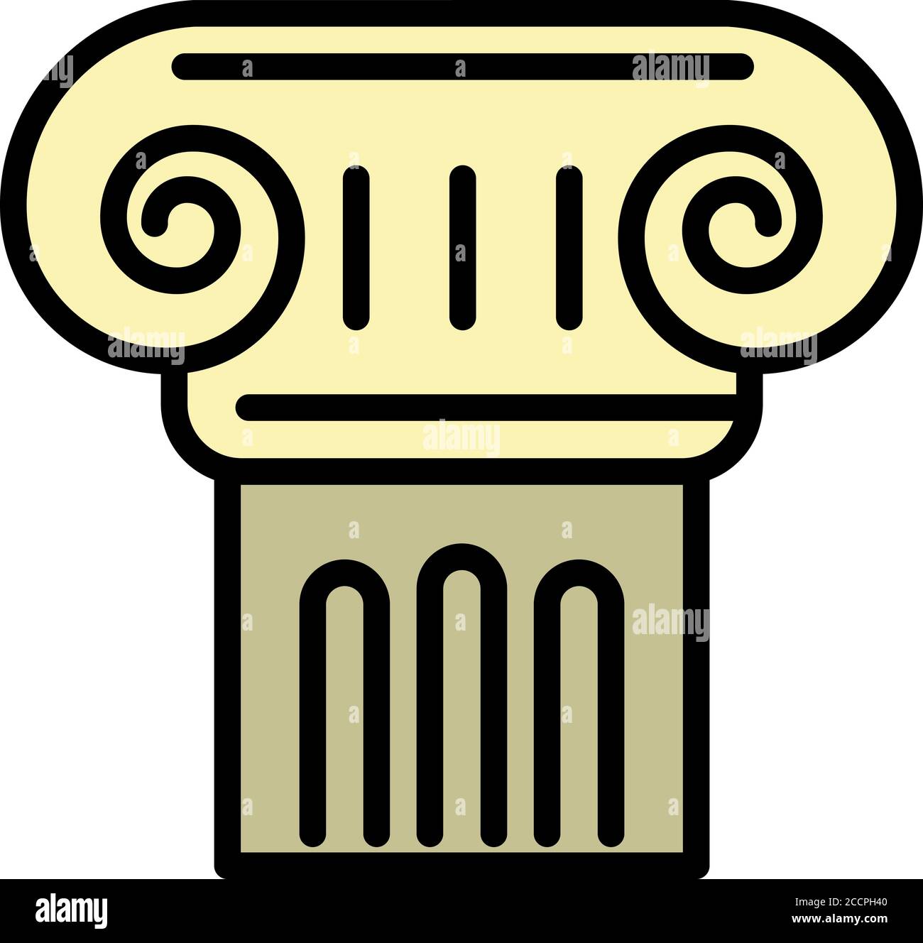 Old greek column icon. Outline old greek column vector icon for web