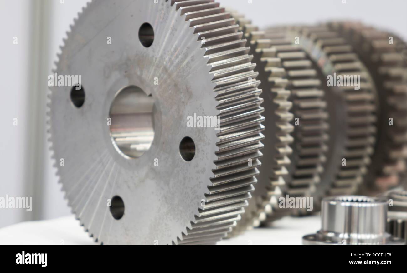 Industrial gear spare parts for heavy machine ; close up Stock Photo