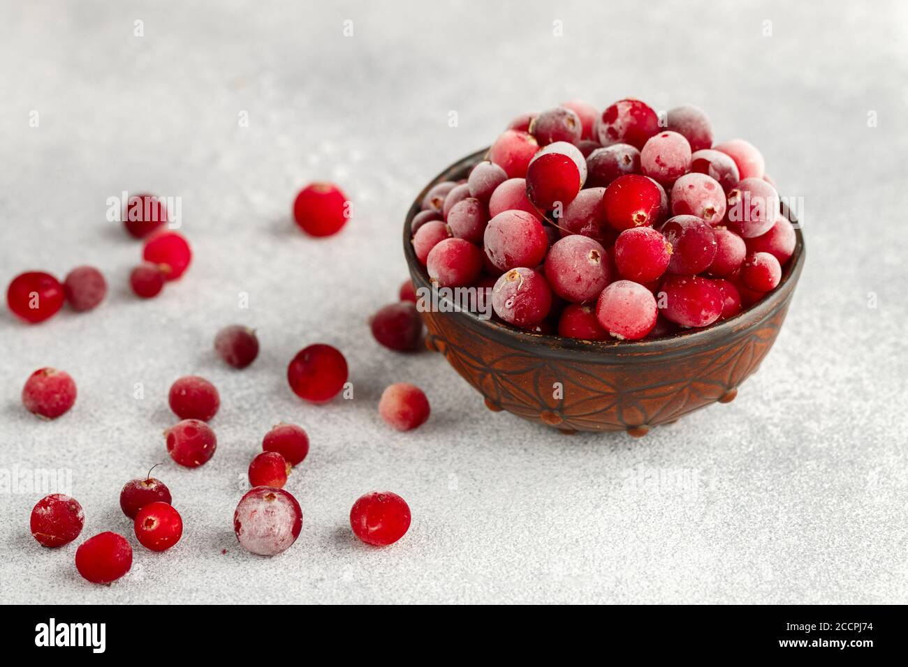 Frozen organic cranberry berry. Vitamin. Healthy food. Selective focus Stock Photo