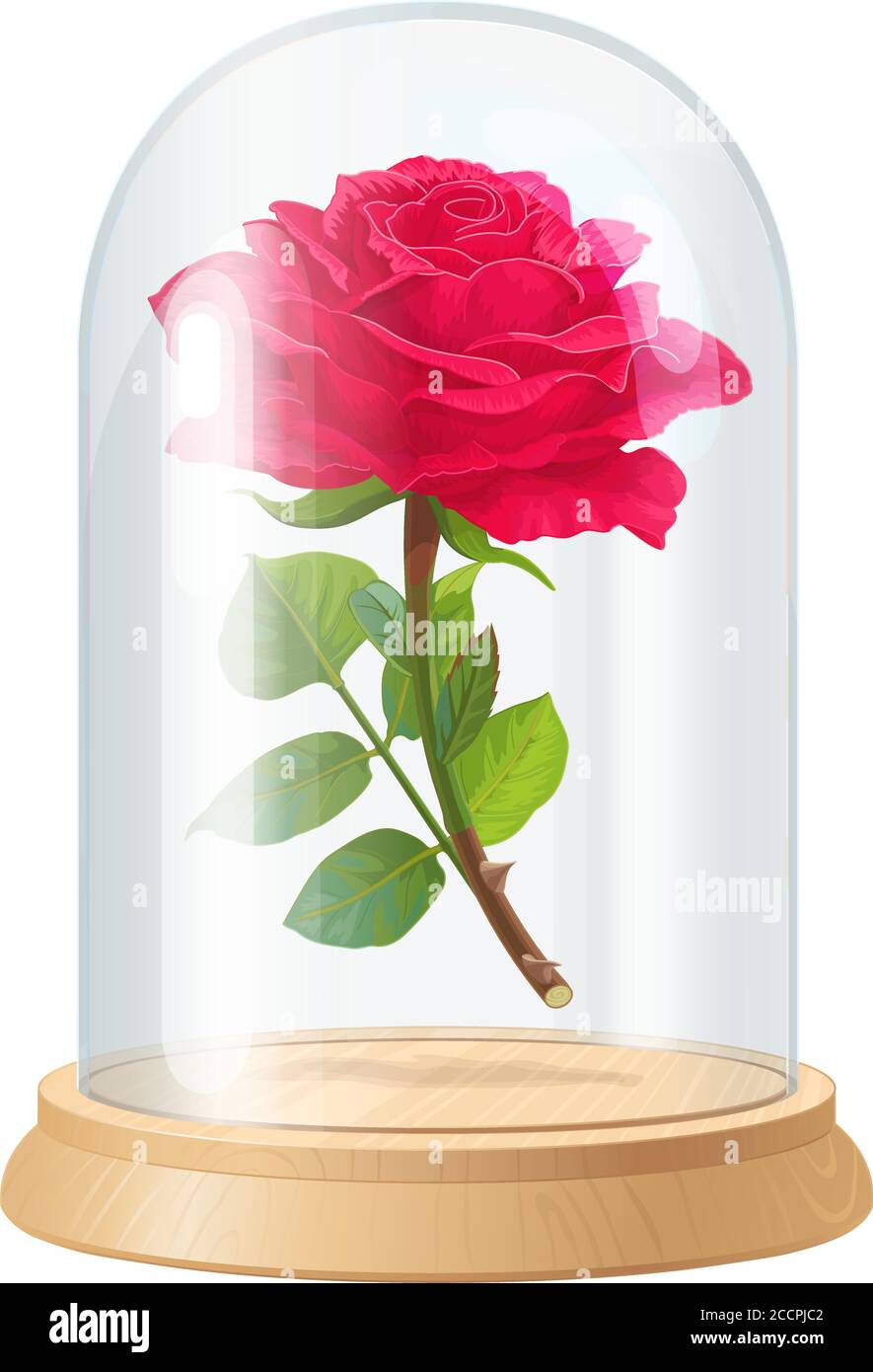 vector Beauty and Beast vintage rose, glass dome Stock Vector Image & Art -  Alamy