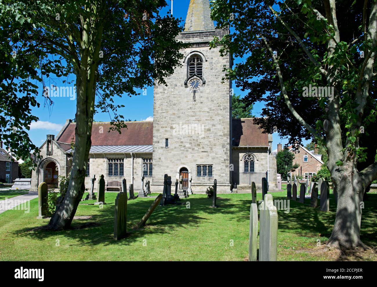 All Saints Church in the village of Rufforth, north Yorkshire, England UK Stock Photo