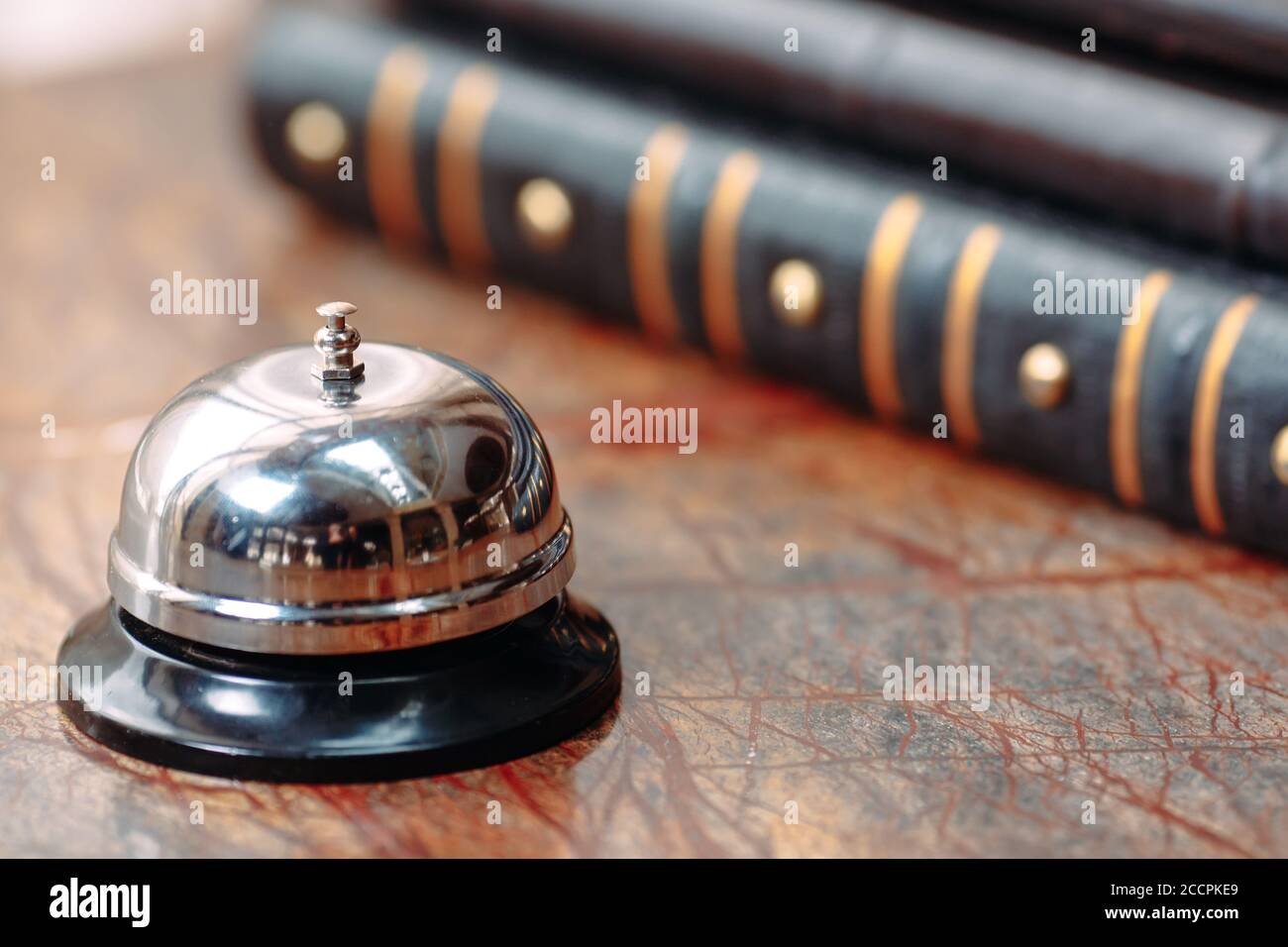 Shot of a Desk Bell in hotel Stock Photo Alamy