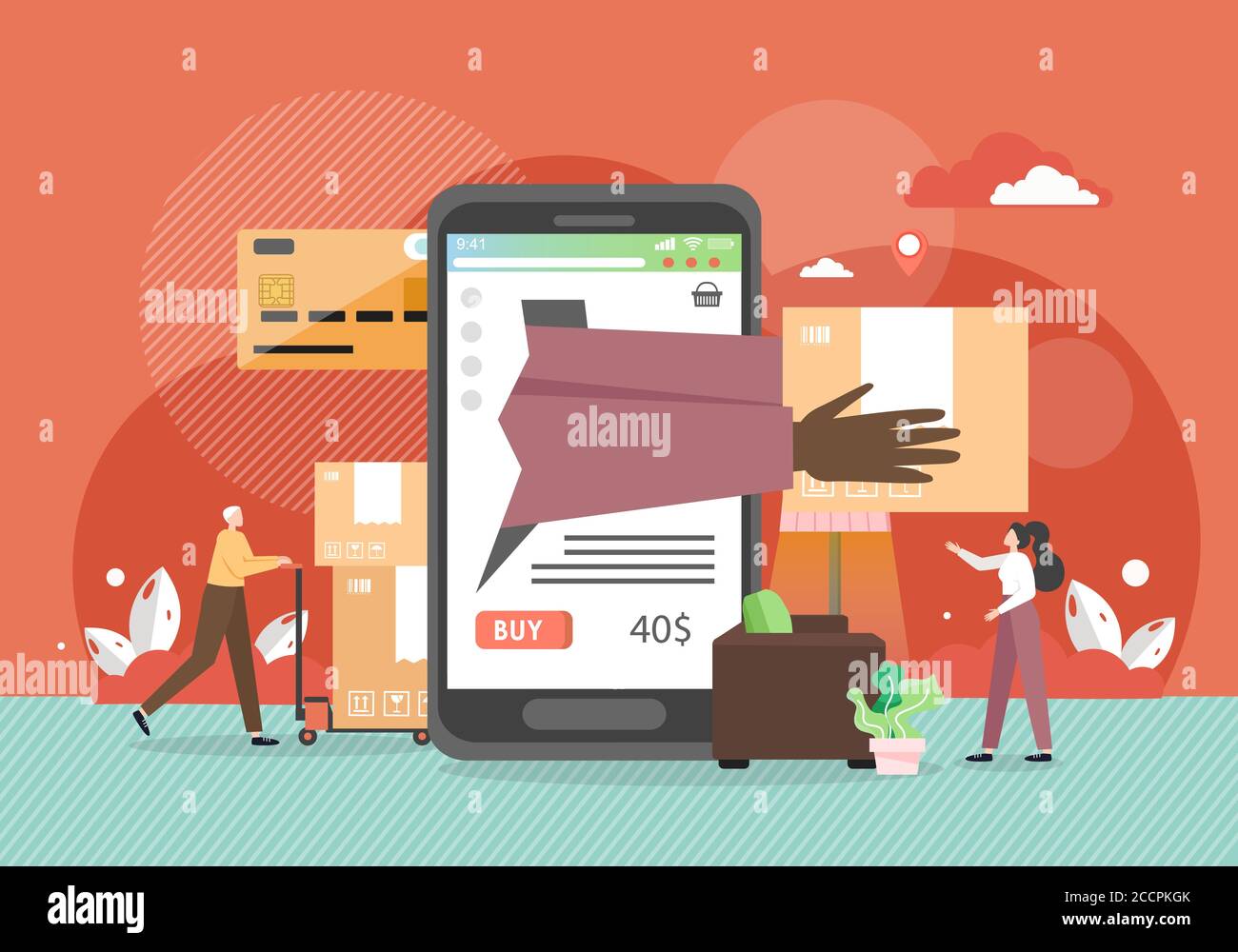 Online delivery service concept flat vector illustration Stock Vector ...