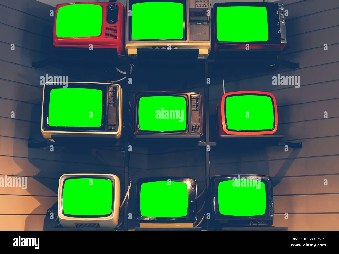 Classic Vintage Retro Style old televisions with cut out screen, old