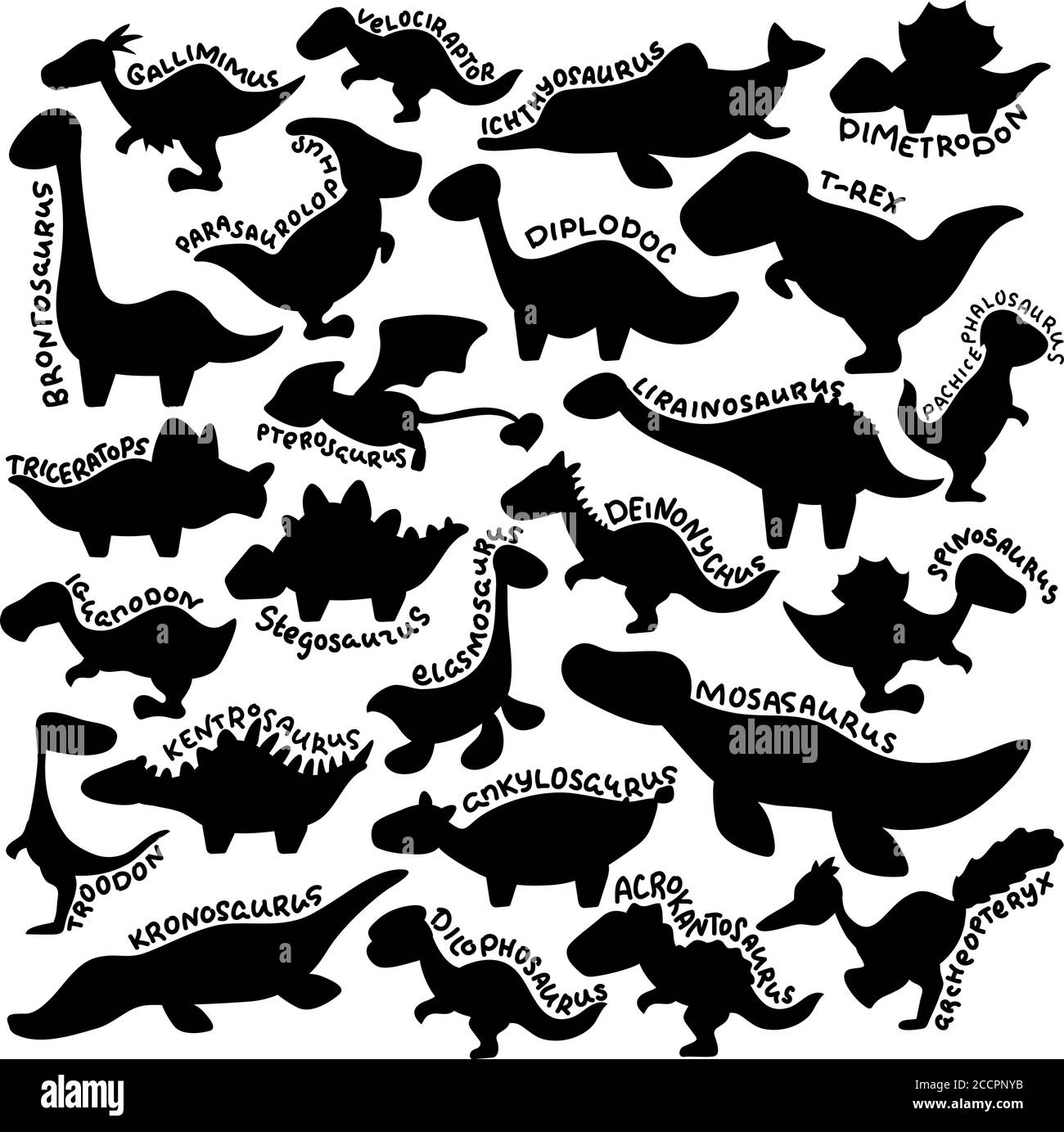 cute dinosaur silhouette clipart