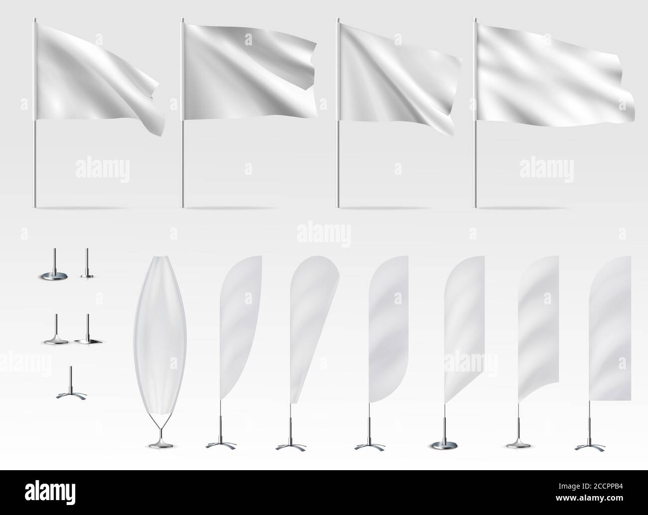 Mockups of white flags, banner flags Stock Vector Image & Art Alamy