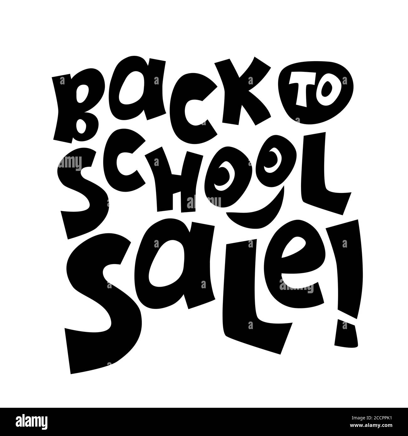 Back to school sale black vector inscription on white background