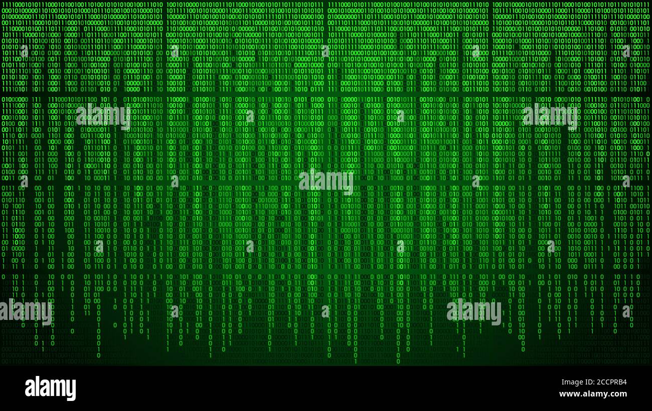 High-tech computer digital background with green digital lines Stock Vector