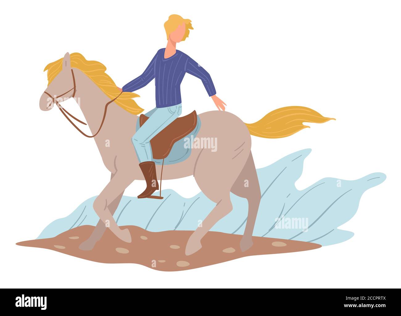 Horse racing, professional jockey training for competition vector Stock Vector