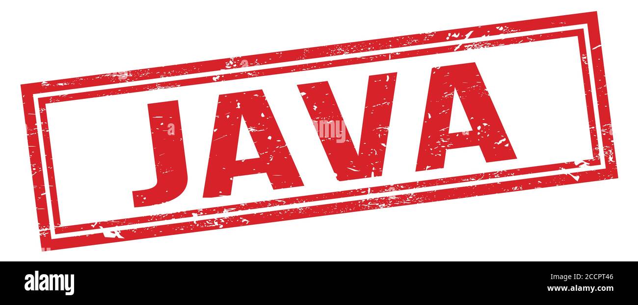 JAVA red grungy rectangle stamp sign Stock Photo - Alamy
