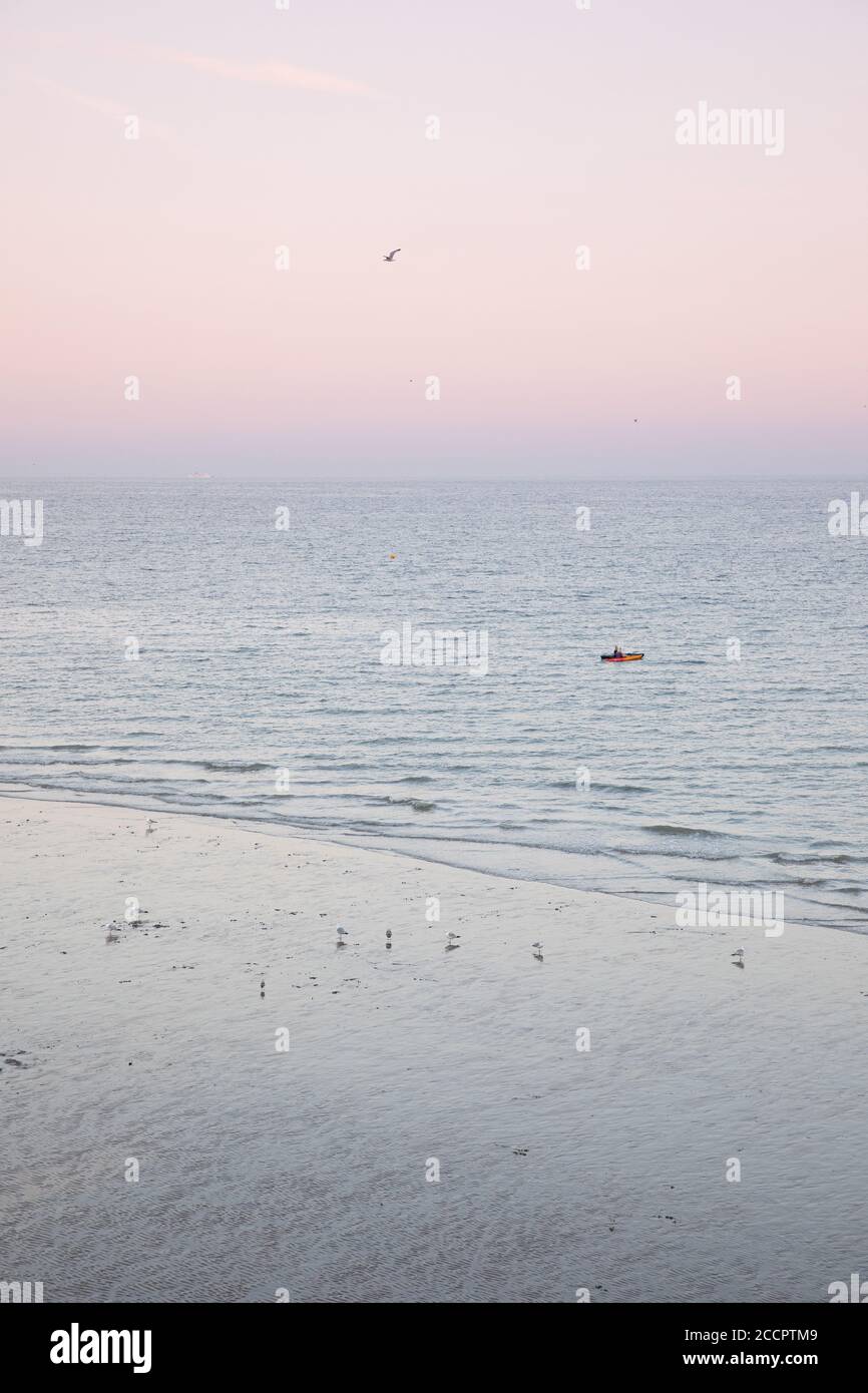 Sea View at sunset in Hastings, East Sussex Stock Photo - Alamy