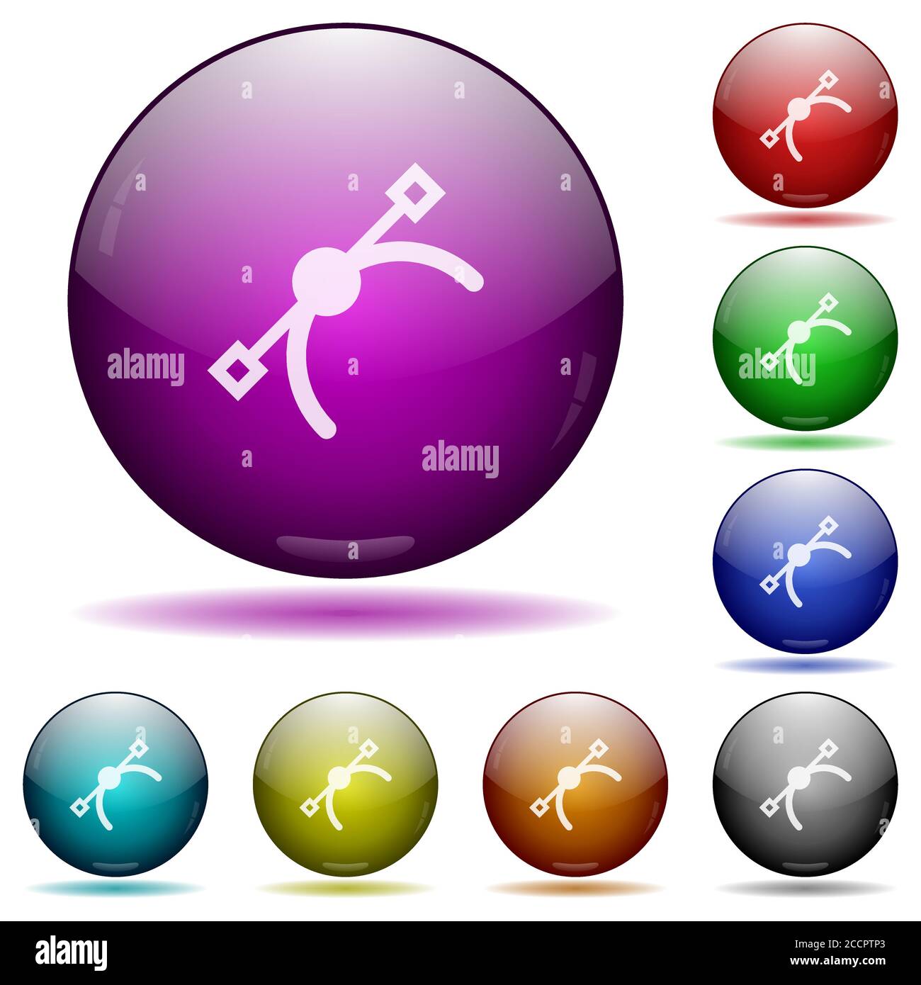 Vector symbol icons in color glass sphere buttons with shadows Stock ...