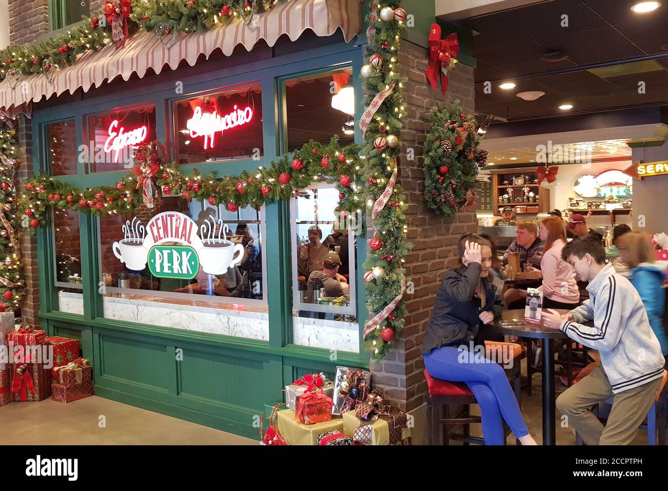 Friends, Central Perk Cafe, Warner Brothers studios, Burbank California, United States Stock Photo