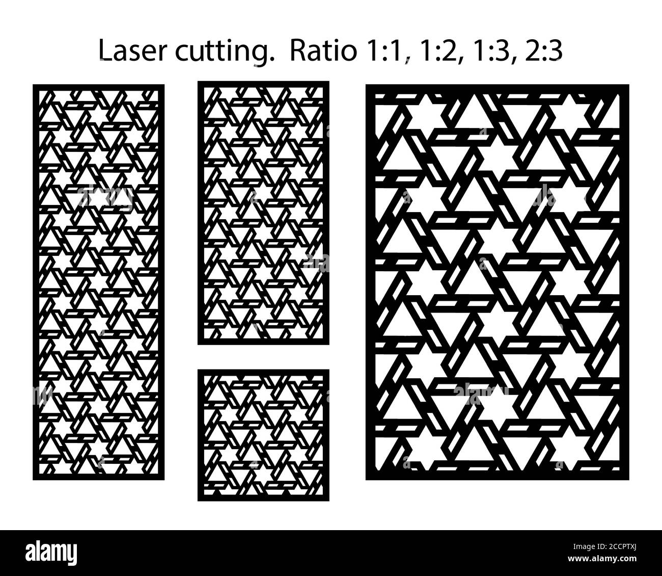Laser pattern. Decorative vector panels for laser cutting. Template for