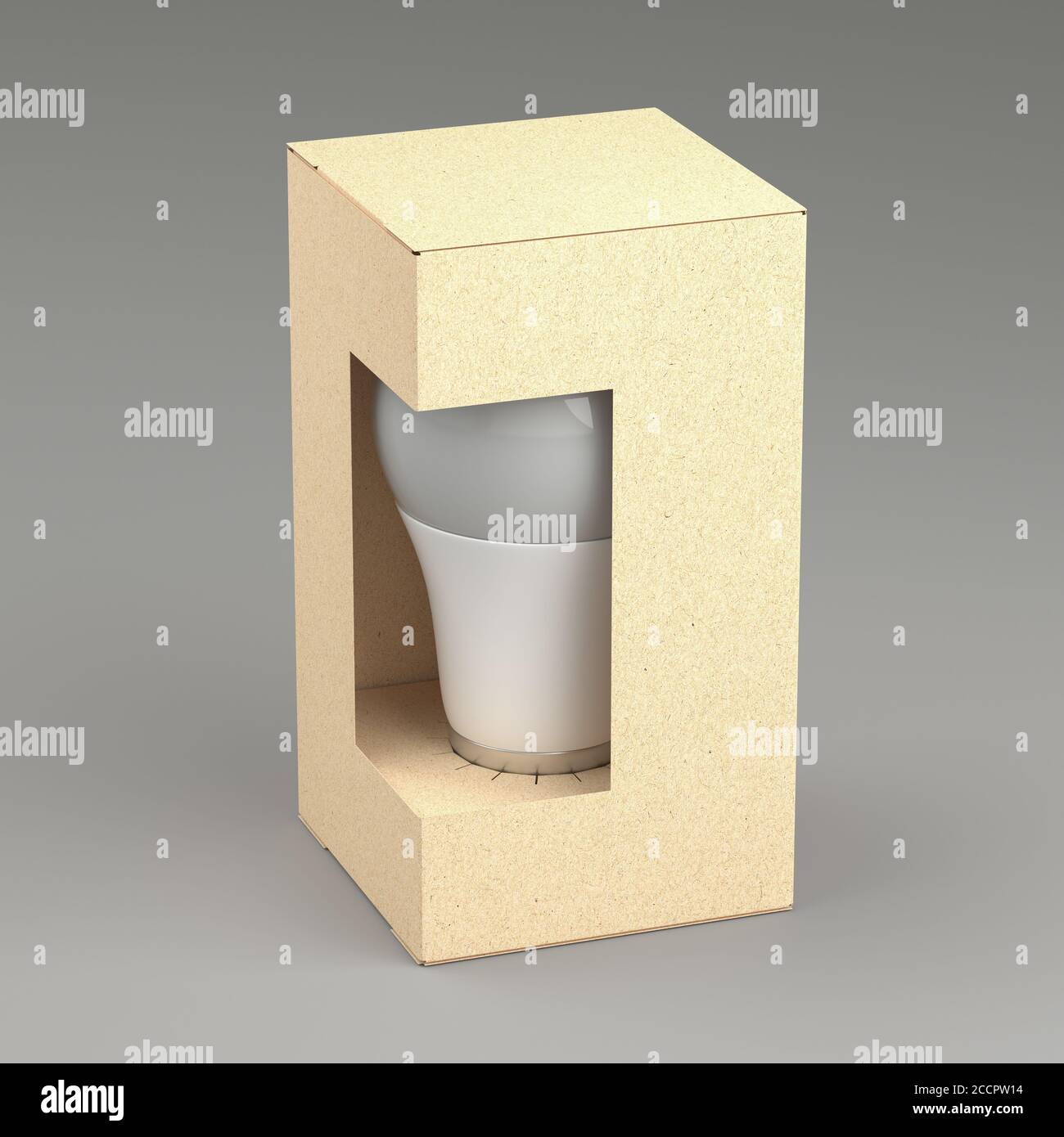 Craft Cardboard Lamp Bubl Box Mockup Model For Branding And Identity Isolated Stock Photo Alamy