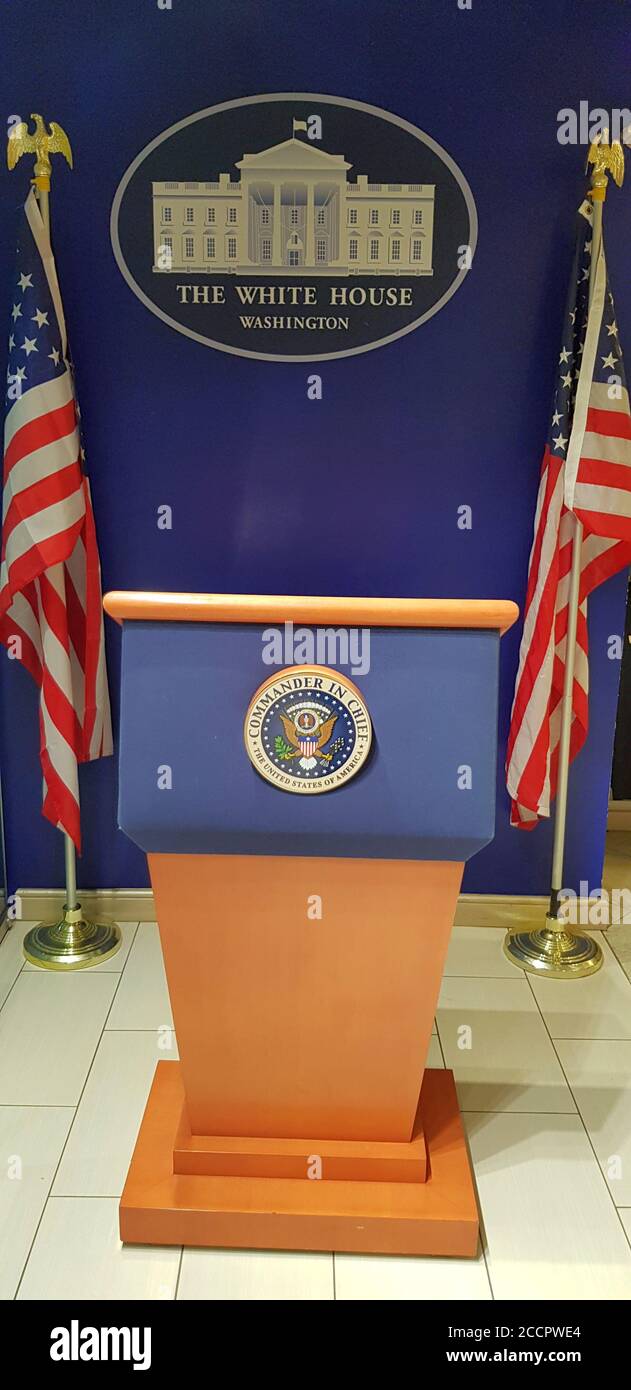 Replica of The White House podium, Las Vegas Nevada, United States Stock Photo