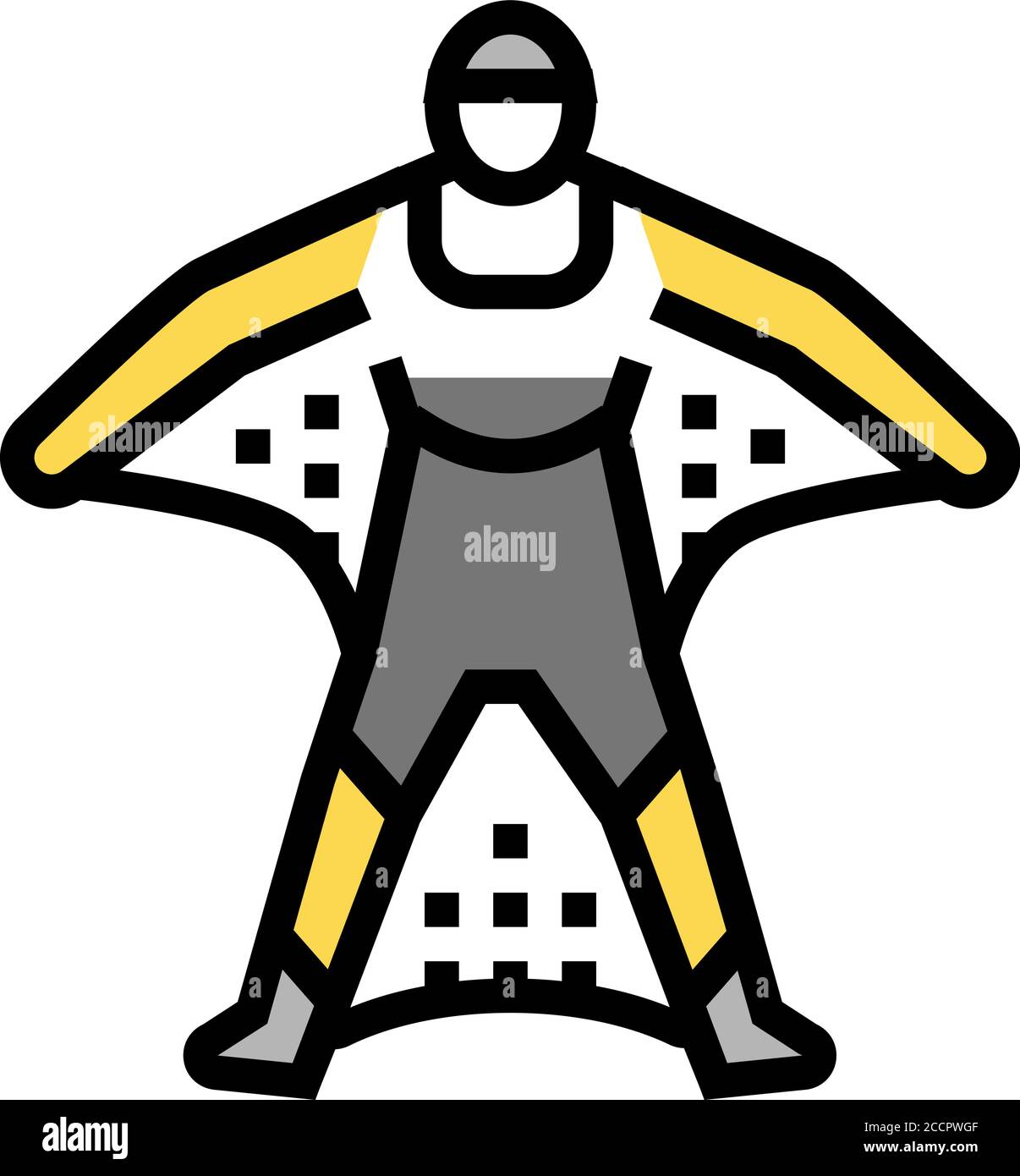 wingsuit flight sport man color icon vector illustration Stock Vector ...