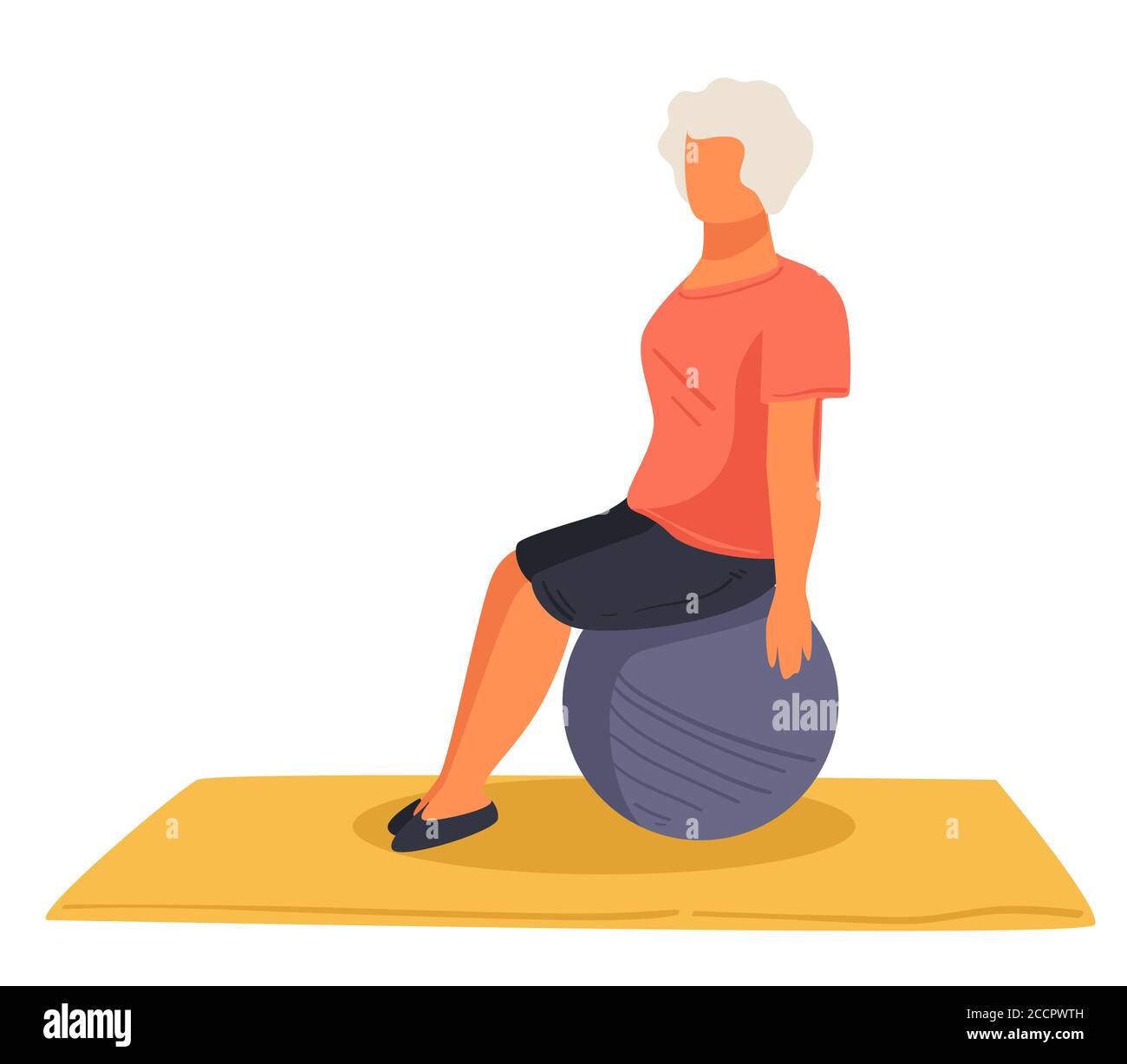 Mature woman exercise ball Stock Vector Images - Alamy