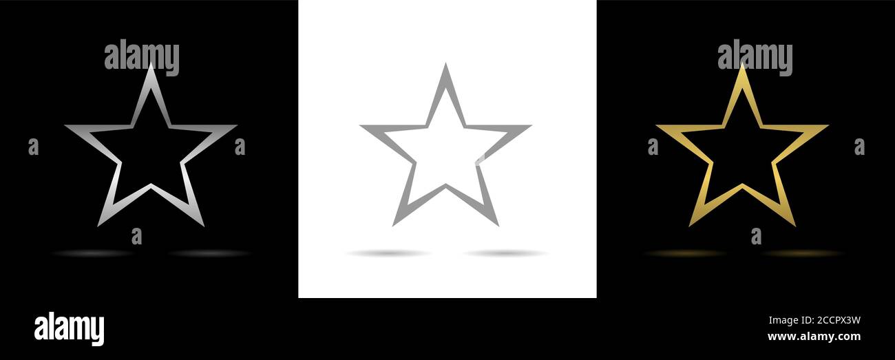 Star icon set Stock Vector