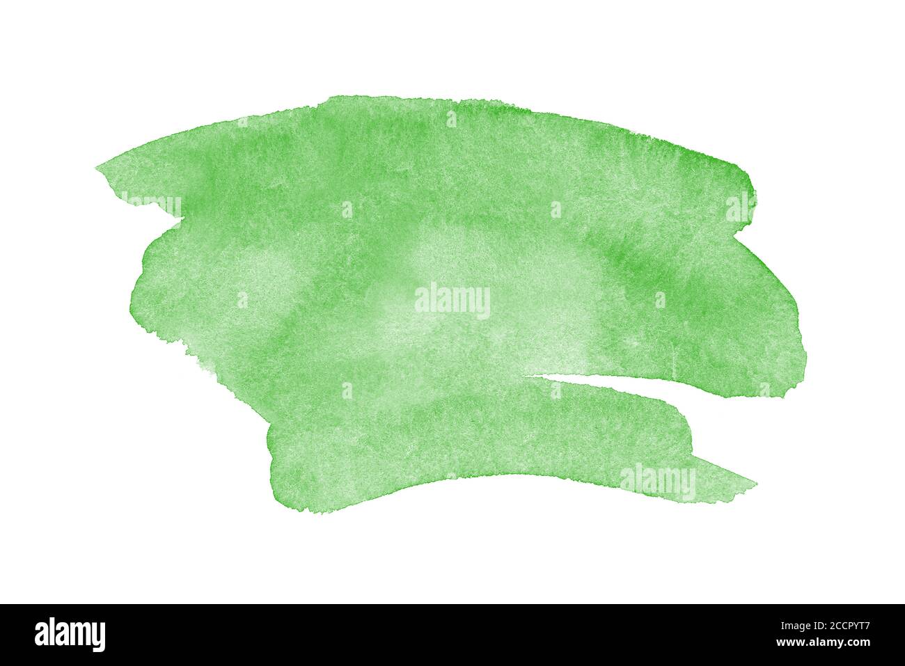Abstract green watercolor hand paint texture, isolated on white ...