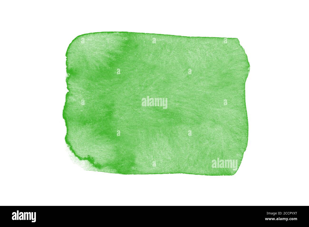 Abstract green watercolor hand paint texture, isolated on white ...
