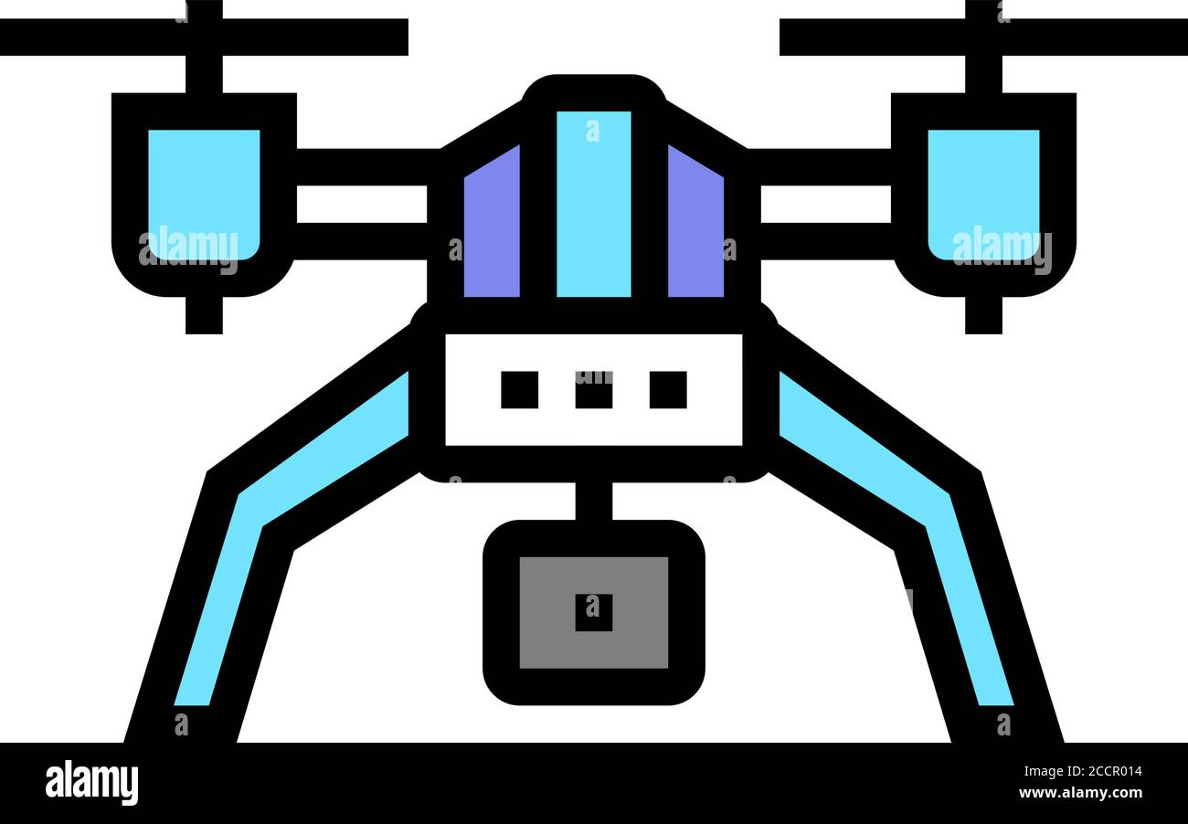 drone with photo camera color icon vector illustration Stock Vector ...