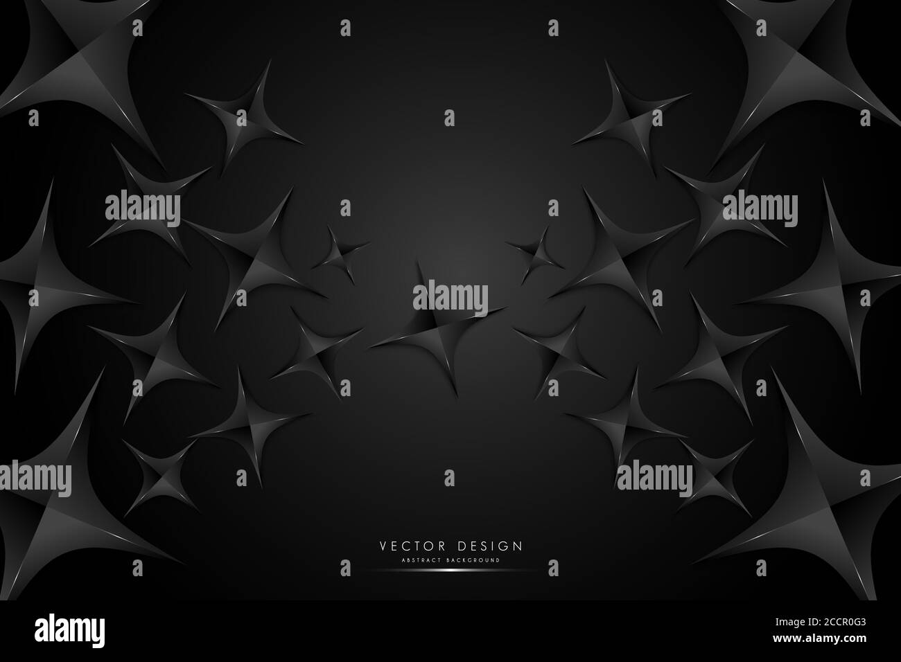 Abstract background with 3d black star modern design. Stock Vector