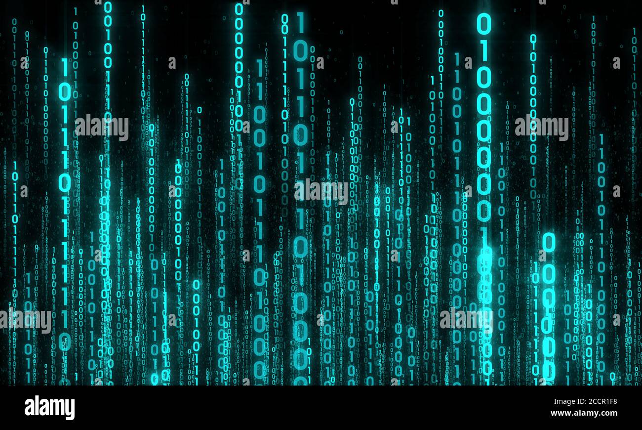 abstract background with blue digital lines, binary chain Stock Photo ...