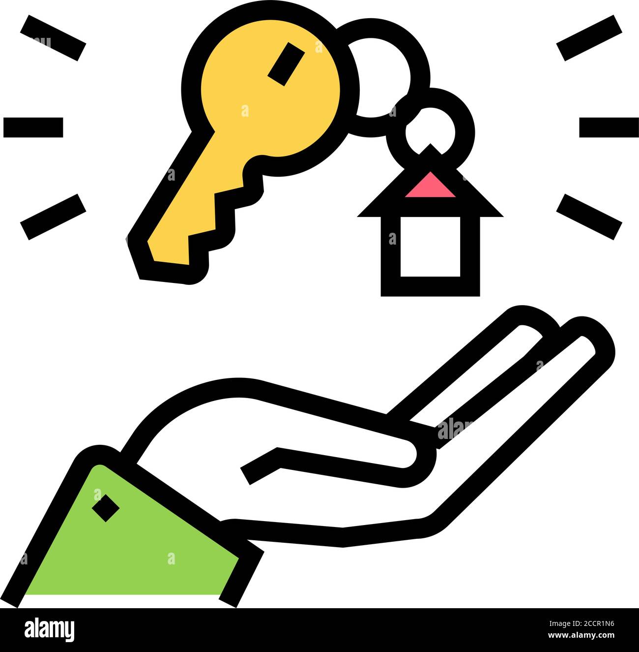 hand holding house key color icon vector illustration Stock Vector ...