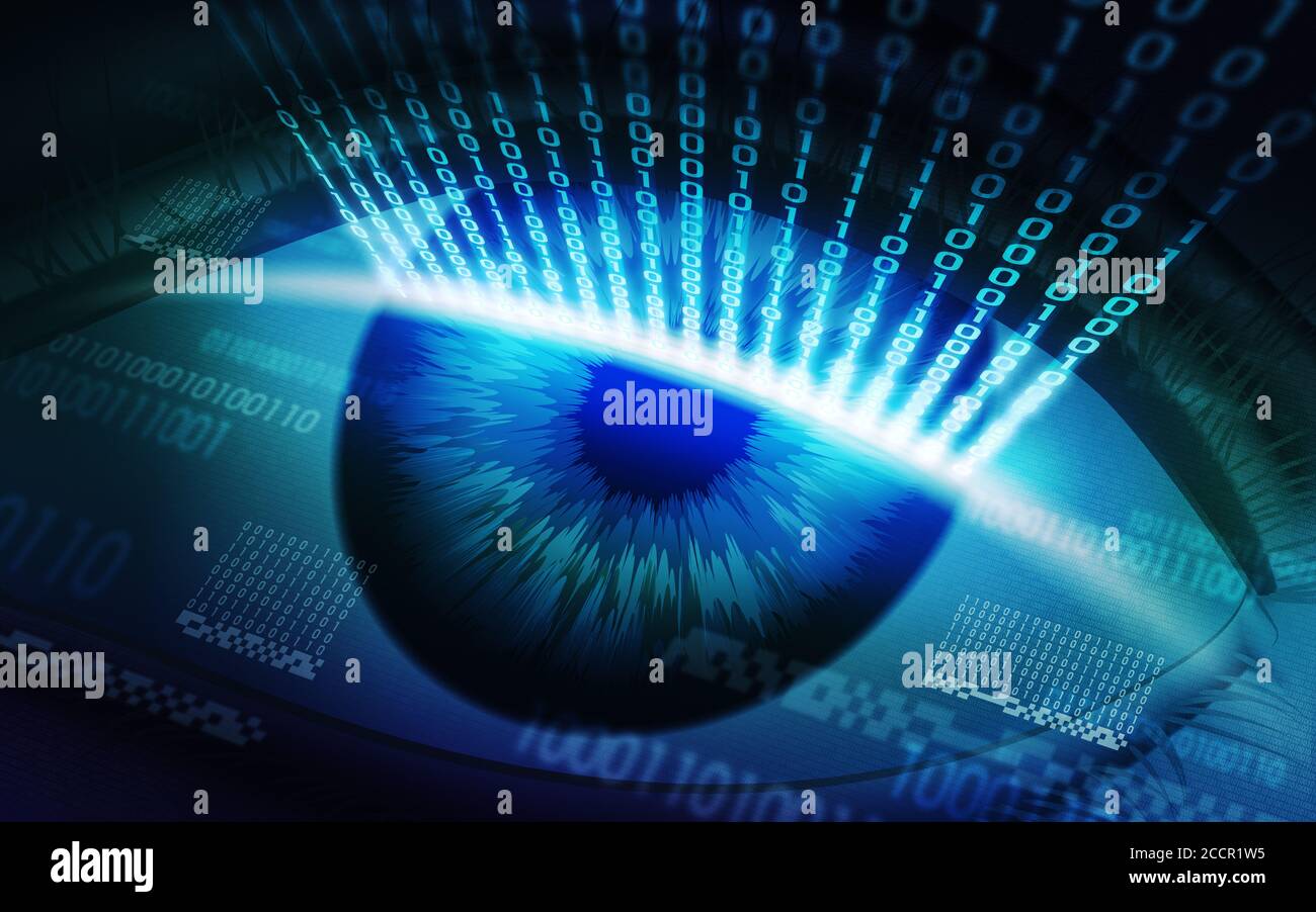 Retina scanning - digital security system, access Stock Photo