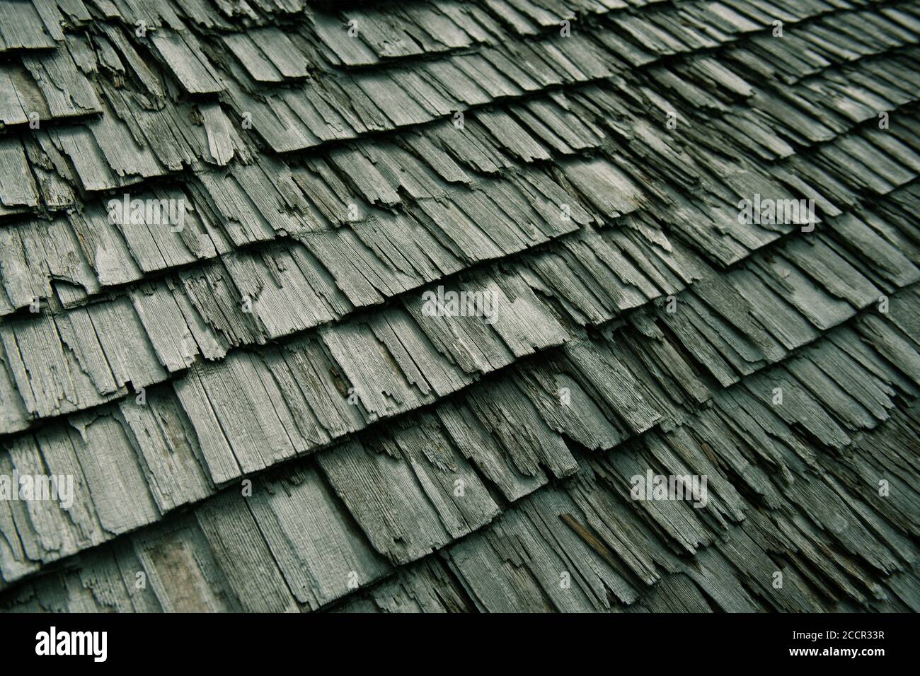 Pattern of wodden roof top on old Swiss houses Stock Photo