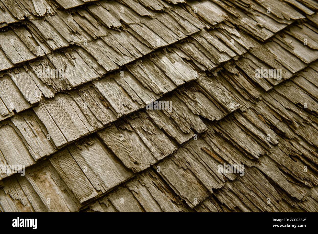Pattern of wodden roof top on old Swiss houses Stock Photo