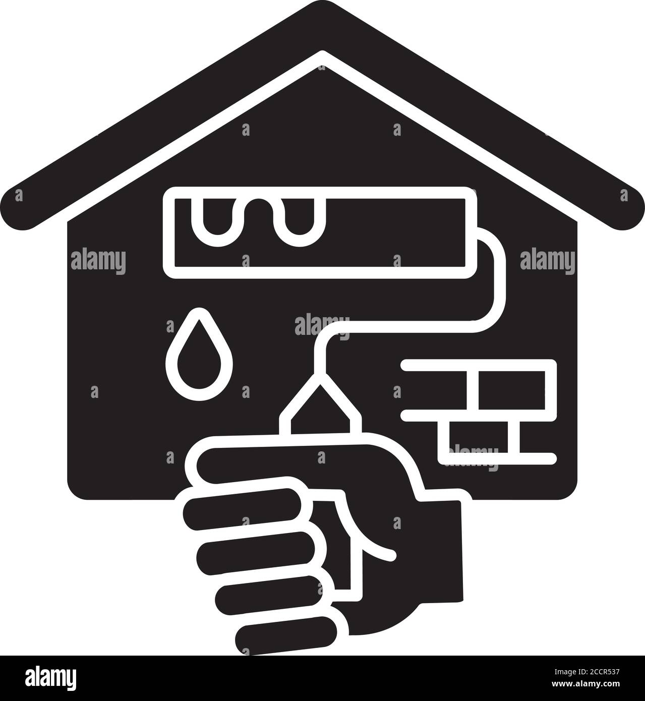 Home repairs black glyph icon Stock Vector