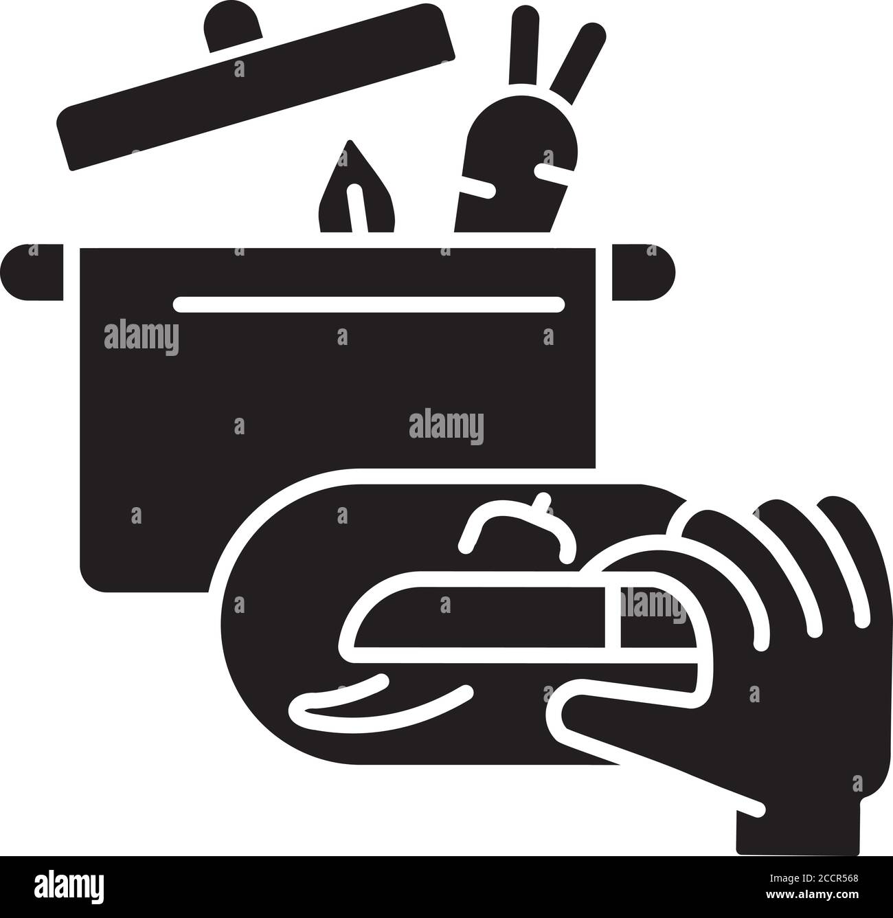 DIY cooking black glyph icon Stock Vector