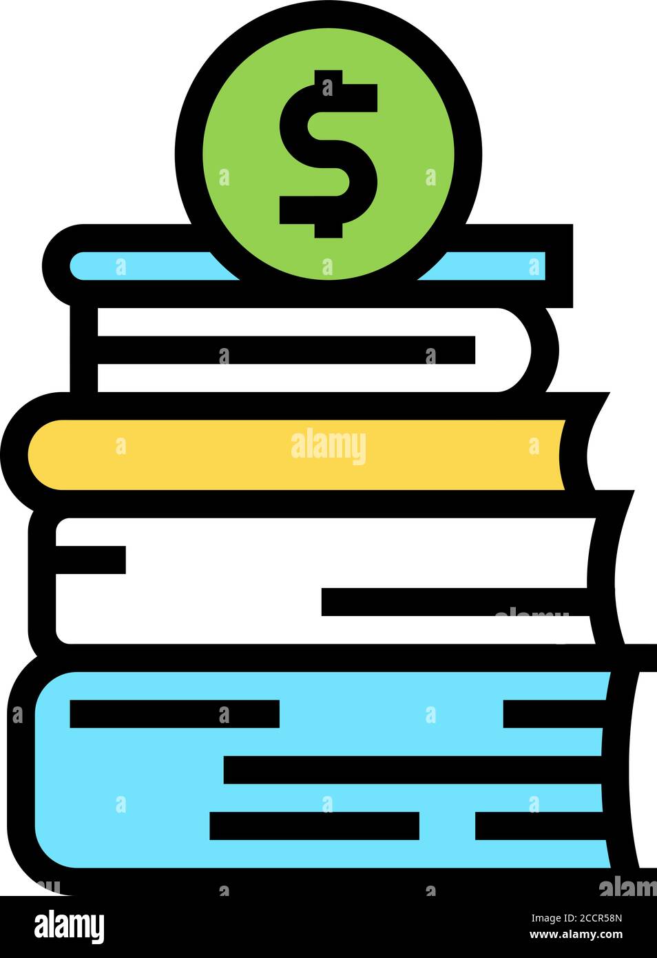 financial educational books color icon vector illustration Stock Vector ...