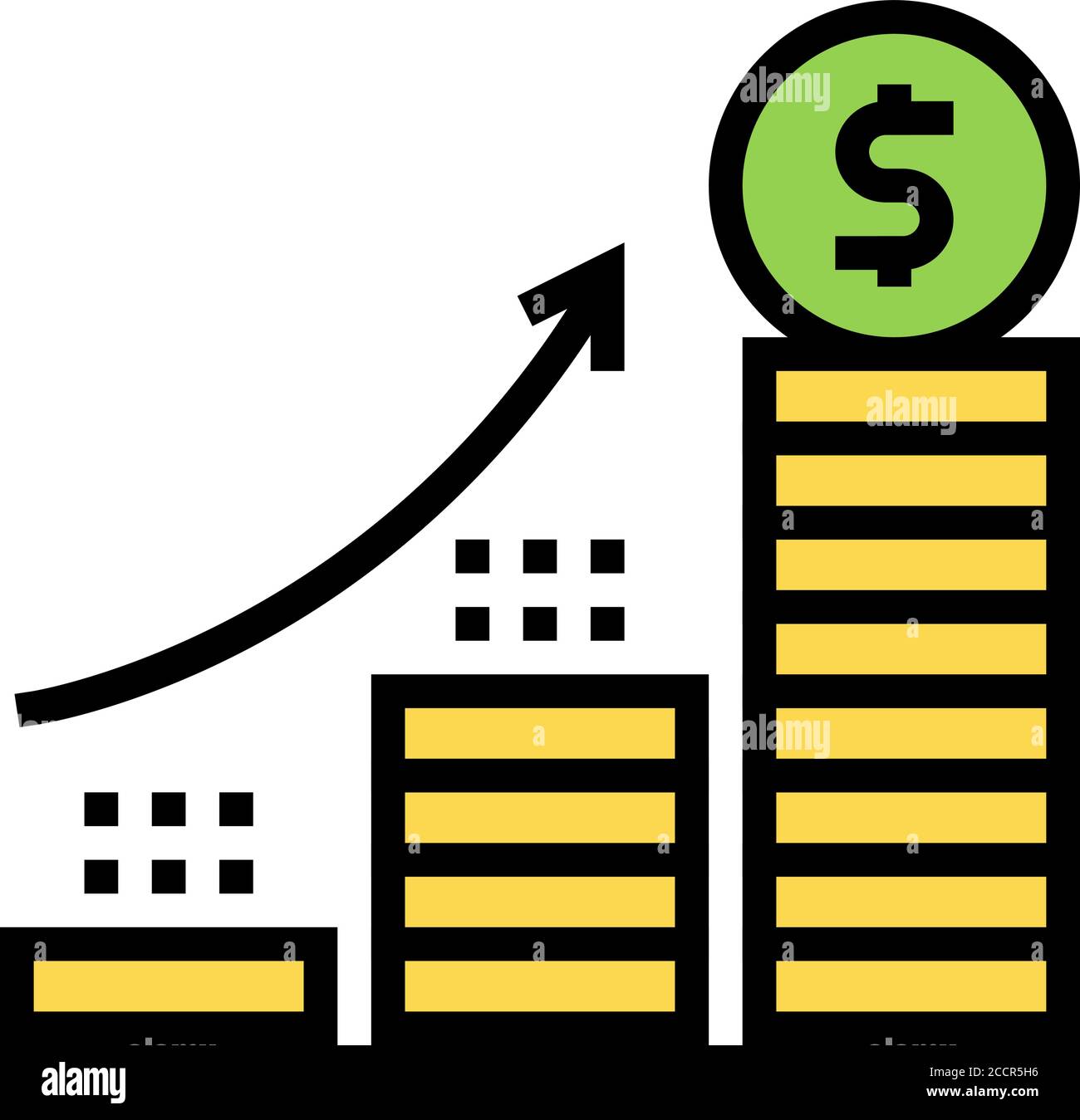 growth coin heap color icon vector illustration Stock Vector Image ...