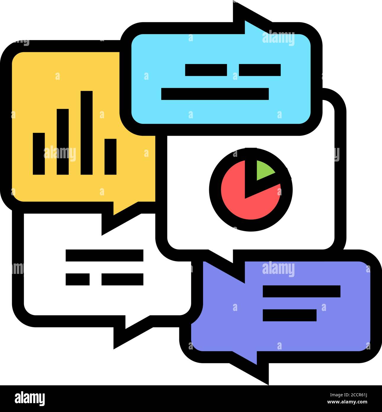 office tasks discussing color icon vector illustration Stock Vector ...
