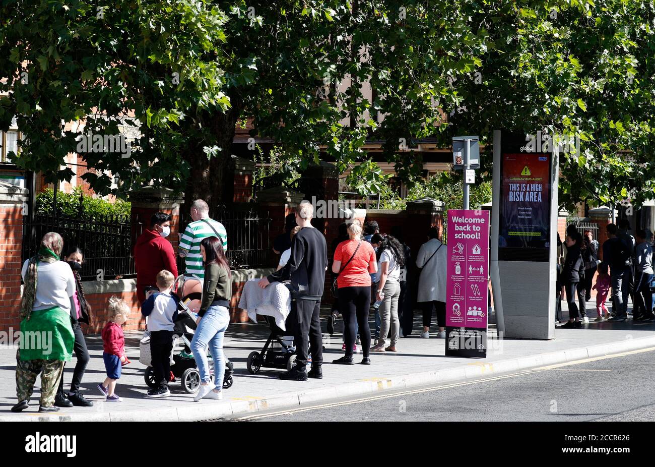 Leicester Leicestershire Uk 24th August 2020 Parents And Children Queue To Buy Their School Uniforms From A Uniform Direct Shop During The Coronavirus Pandemic Prime Minister Boris Johnson Says It Is Ovitally