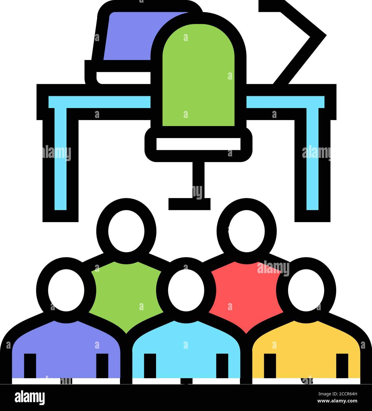 workspace colleagues color icon vector illustration Stock Vector Image ...