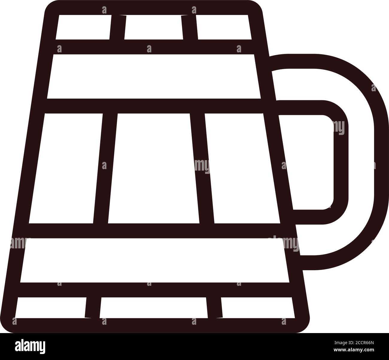 wooden beer jar drink oktoberfest line icon vector illustration design ...