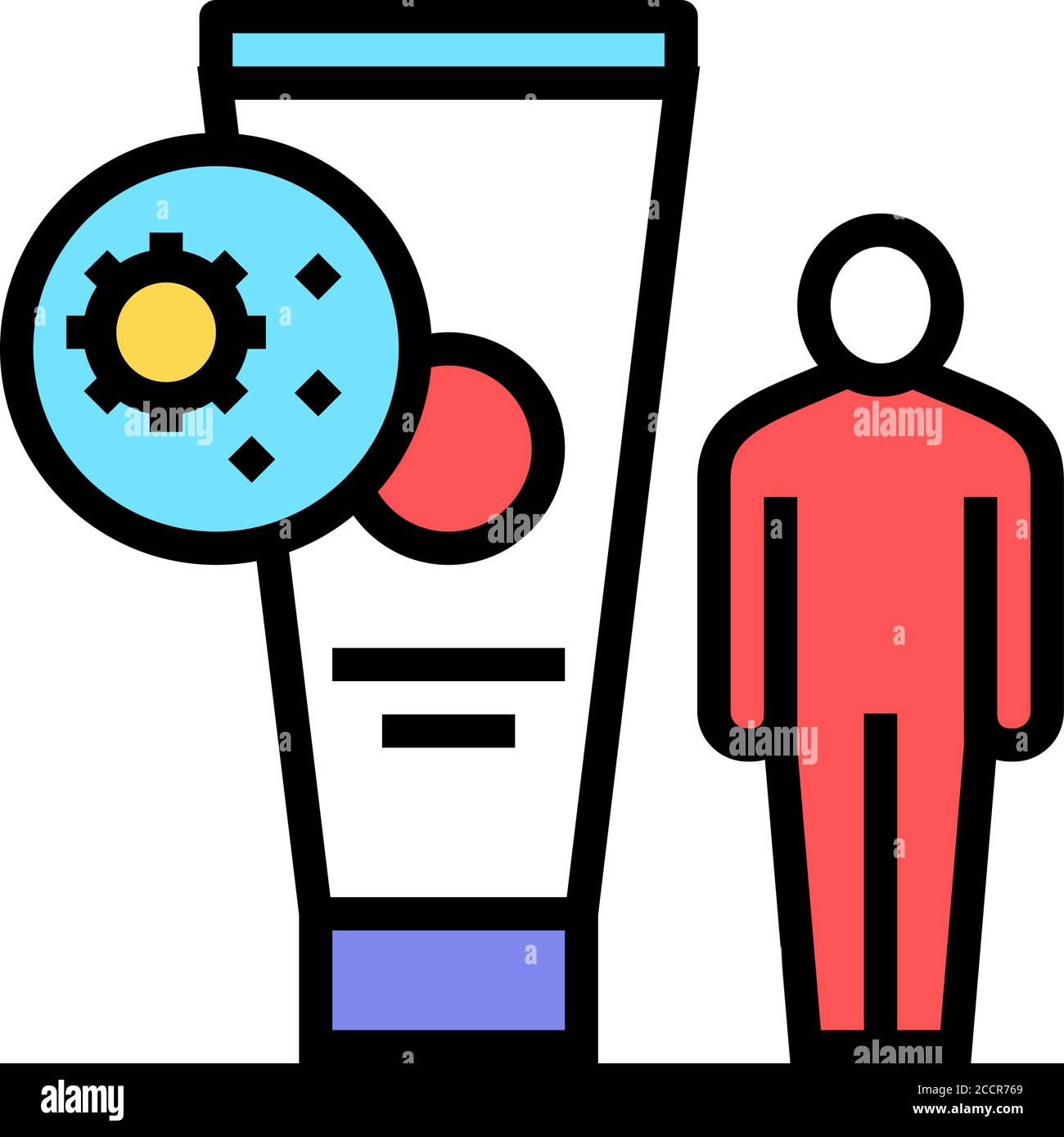 cream human protection color icon vector illustration Stock Vector ...