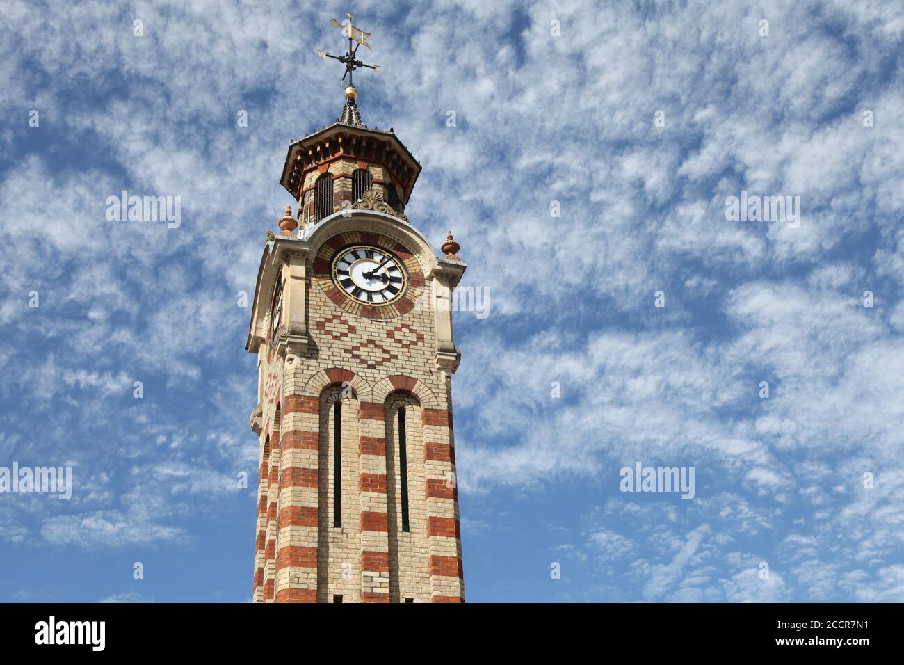 Built in 1847, the Epsom clock tower stand under dramatic clouds in