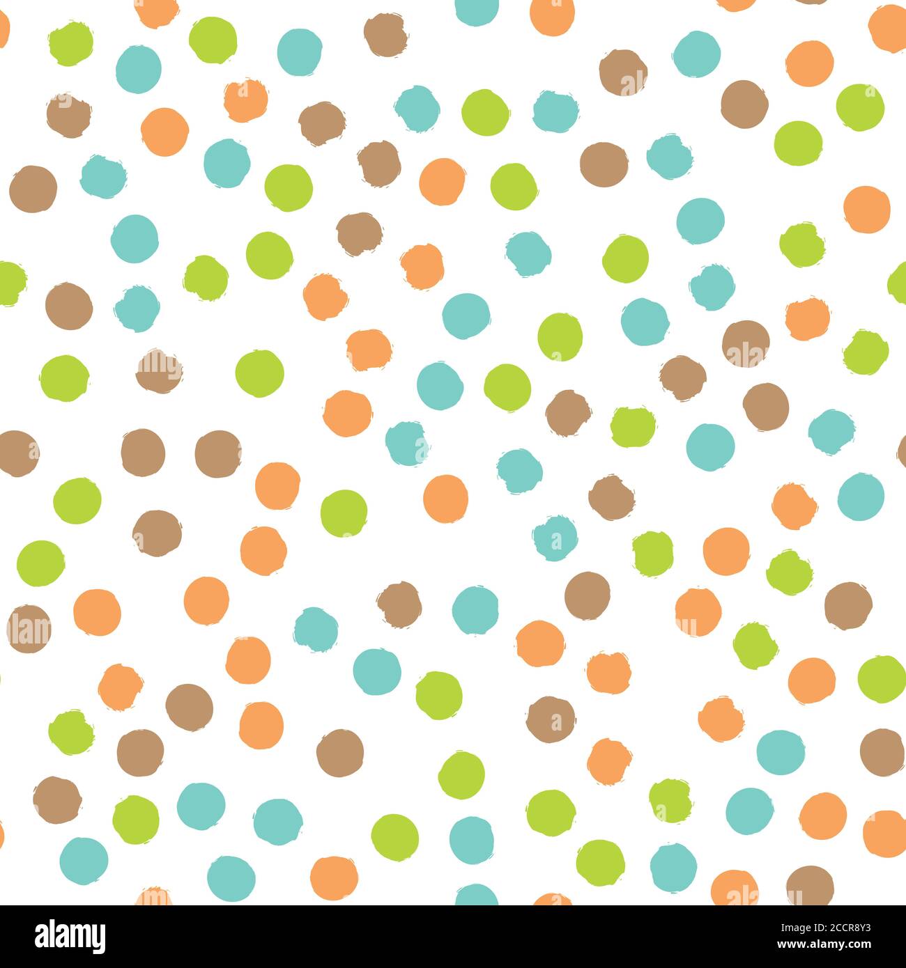 Scattered colorful brush dots. Seamless background pattern. Abstract vector wallpaper. Stock Vector